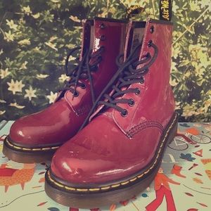Dr Martens Patent Cherry Red